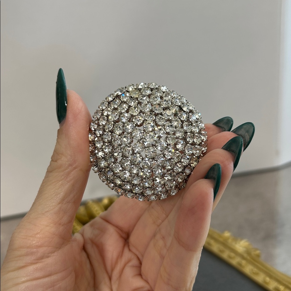 Made in Austria Vintage Domed Rhinestone Brooch